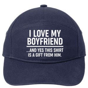 Funny Valentine's Day I Love My Boyfriend  7-Panel Snapback Hat