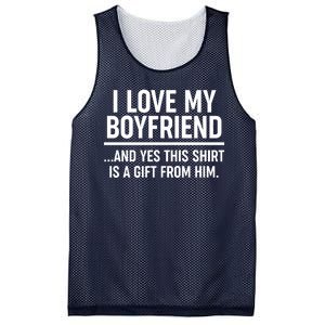 Funny Valentine's Day I Love My Boyfriend  Mesh Reversible Basketball Jersey Tank