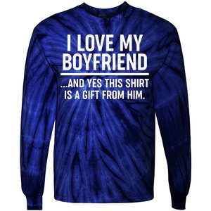 Funny Valentine's Day I Love My Boyfriend  Tie-Dye Long Sleeve Shirt