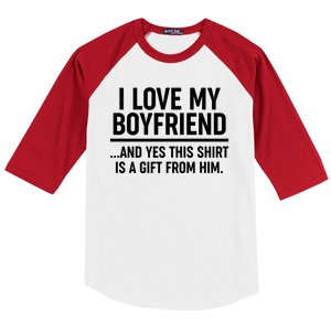 Funny Valentine's Day I Love My Boyfriend  Baseball Sleeve Shirt