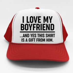 Funny Valentine's Day I Love My Boyfriend  Trucker Hat