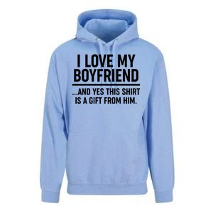 Funny Valentine's Day I Love My Boyfriend  Unisex Surf Hoodie