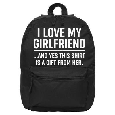 Funny Valentine's Day I Love My Girlfriend 16 in Basic Backpack