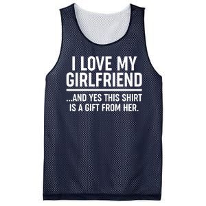 Funny Valentine's Day I Love My Girlfriend Mesh Reversible Basketball Jersey Tank