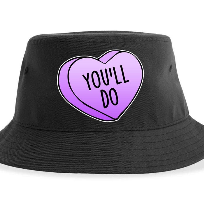 Funny Valentine's Day You'll Do Candy Heart Anti-Valentine Sustainable Bucket Hat