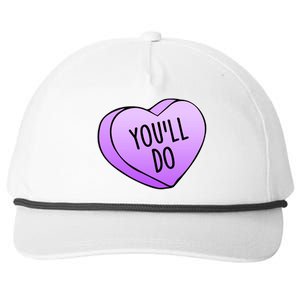 Funny Valentine's Day You'll Do Candy Heart Anti-Valentine Snapback Five-Panel Rope Hat