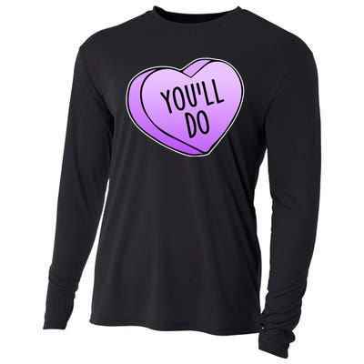 Funny Valentine's Day You'll Do Candy Heart Anti-Valentine Cooling Performance Long Sleeve Crew