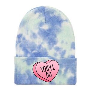 Funny Valentine's Day You'll Do Candy Heart Anti-Valentine Tie Dye 12in Knit Beanie