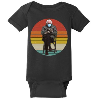 Funny Vintage Bernie Sanders Mitten Meme Baby Bodysuit