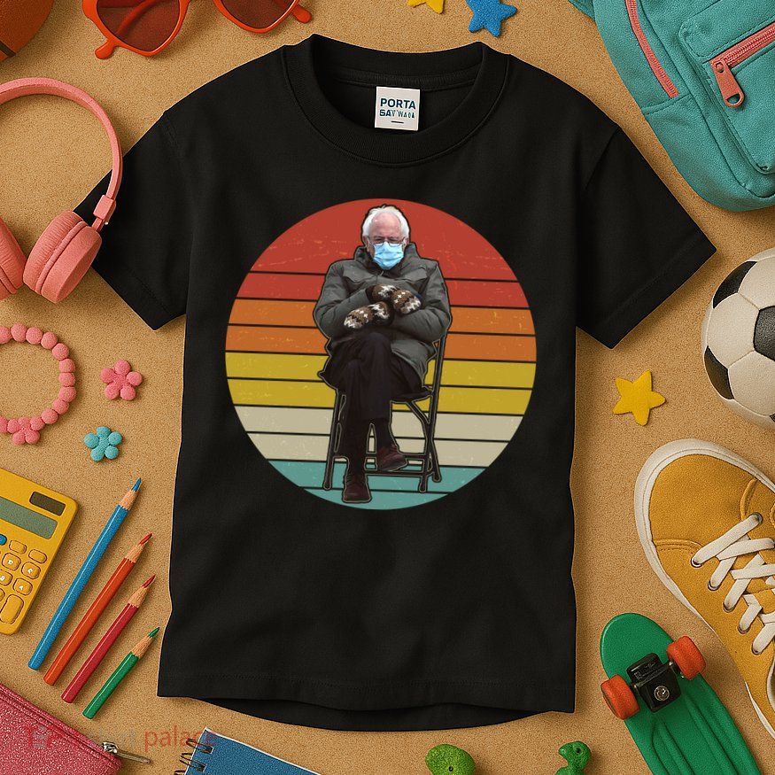 Funny Vintage Bernie Sanders Mitten Meme Kids T-Shirt