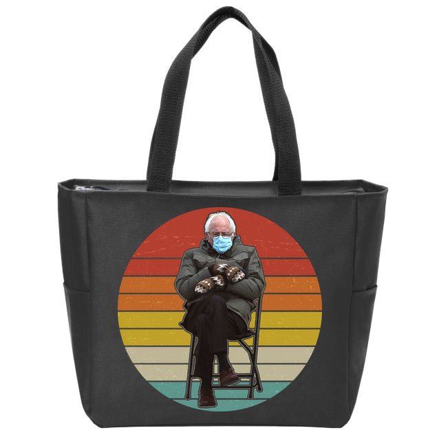 Funny Vintage Bernie Sanders Mitten Meme Zip Tote Bag