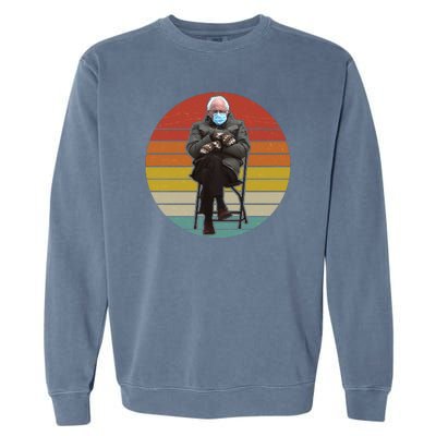 Funny Vintage Bernie Sanders Mitten Meme Garment-Dyed Sweatshirt