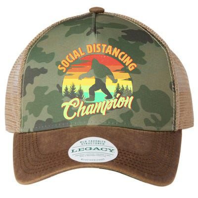 Funny Vintage Bigfoot Social Distancing Champion Legacy Tie Dye Trucker Hat