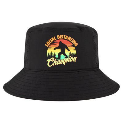 Funny Vintage Bigfoot Social Distancing Champion Cool Comfort Performance Bucket Hat