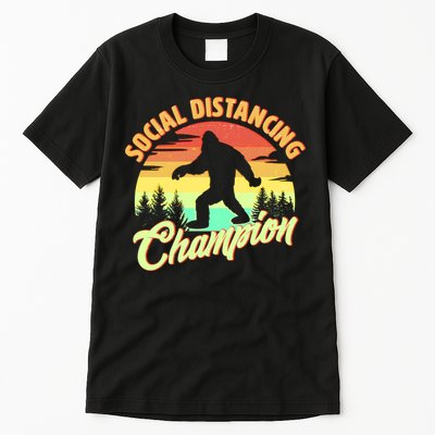 Funny Vintage Bigfoot Social Distancing Champion Tall T-Shirt