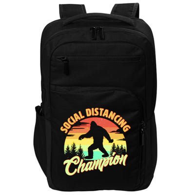 Funny Vintage Bigfoot Social Distancing Champion Impact Tech Backpack