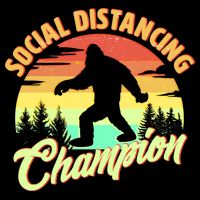 Funny Vintage Bigfoot Social Distancing Champion Backpack