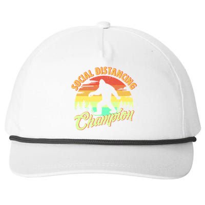 Funny Vintage Bigfoot Social Distancing Champion Snapback Five-Panel Rope Hat