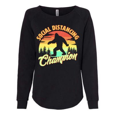 Funny Vintage Bigfoot Social Distancing Champion Womens California Wash Sweatshirt