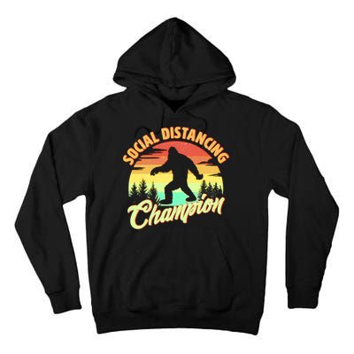 Funny Vintage Bigfoot Social Distancing Champion Tall Hoodie