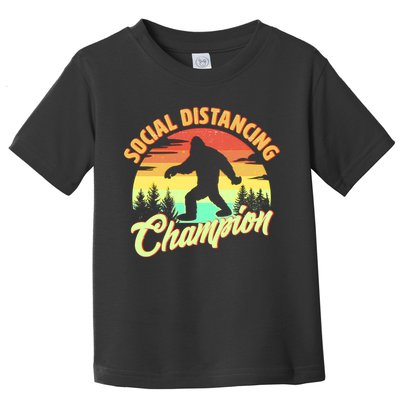 Funny Vintage Bigfoot Social Distancing Champion Toddler T-Shirt