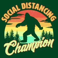 Funny Vintage Bigfoot Social Distancing Champion Button