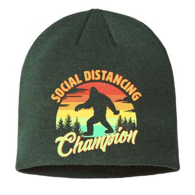 Funny Vintage Bigfoot Social Distancing Champion Sustainable Beanie