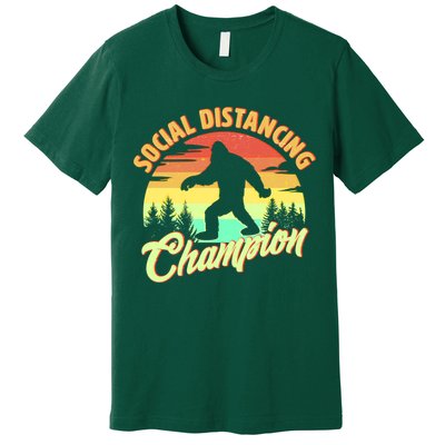 Funny Vintage Bigfoot Social Distancing Champion Premium T-Shirt