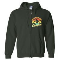 Funny Vintage Bigfoot Social Distancing Champion Full Zip Hoodie