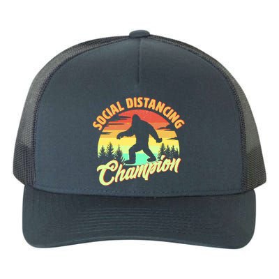 Funny Vintage Bigfoot Social Distancing Champion Yupoong Adult 5-Panel Trucker Hat