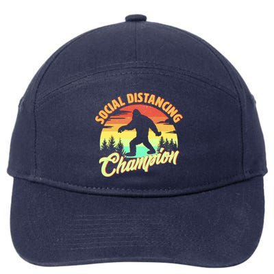 Funny Vintage Bigfoot Social Distancing Champion 7-Panel Snapback Hat