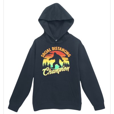 Funny Vintage Bigfoot Social Distancing Champion Urban Pullover Hoodie