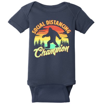 Funny Vintage Bigfoot Social Distancing Champion Baby Bodysuit