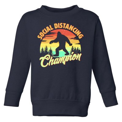 Funny Vintage Bigfoot Social Distancing Champion Toddler Sweatshirt