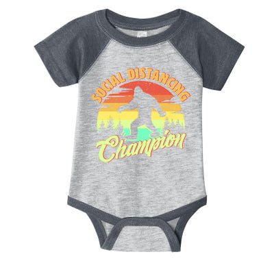 Funny Vintage Bigfoot Social Distancing Champion Infant Baby Jersey Bodysuit