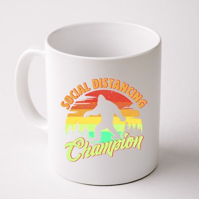 Funny Vintage Bigfoot Social Distancing Champion Coffee Mug