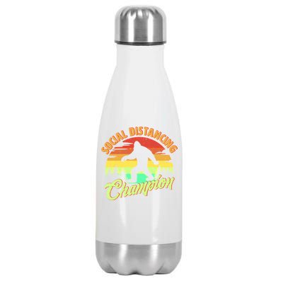 Funny Vintage Bigfoot Social Distancing Champion Stainless Steel Insulated Water Bottle