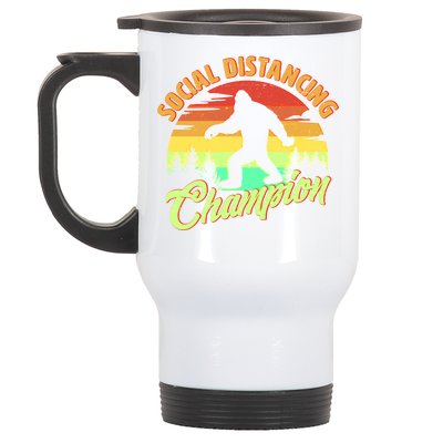 Funny Vintage Bigfoot Social Distancing Champion Stainless Steel Travel Mug