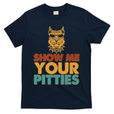 Funny Vintage Colors Show Me Your Pitties Pit Bull T-Shirt