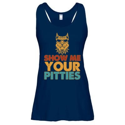 Funny Vintage Colors Show Me Your Pitties Pit Bull Ladies Essential Flowy Tank