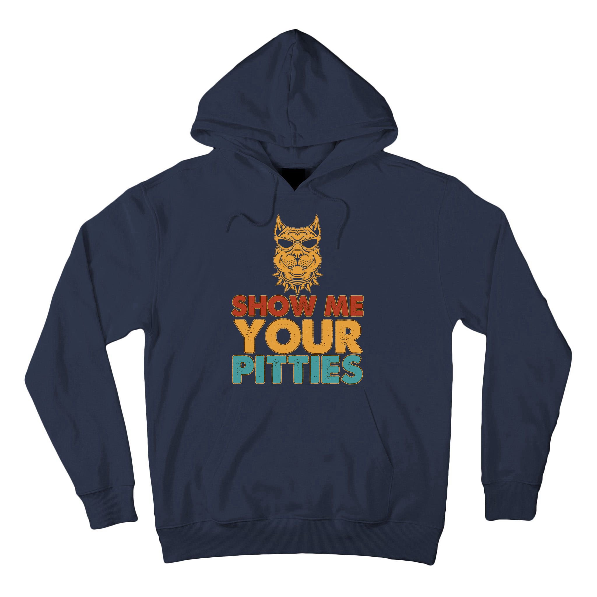 Funny Vintage Colors Show Me Your Pitties Pit Bull Tall Hoodie