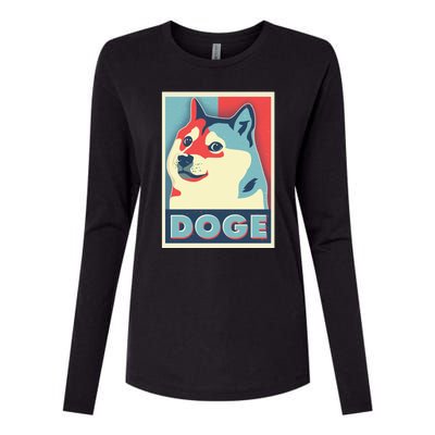 Funny Vintage Doge Meme Crypto Currency Womens Cotton Relaxed Long Sleeve T-Shirt