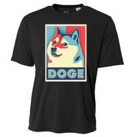 Funny Vintage Doge Meme Crypto Currency Cooling Performance Crew T-Shirt