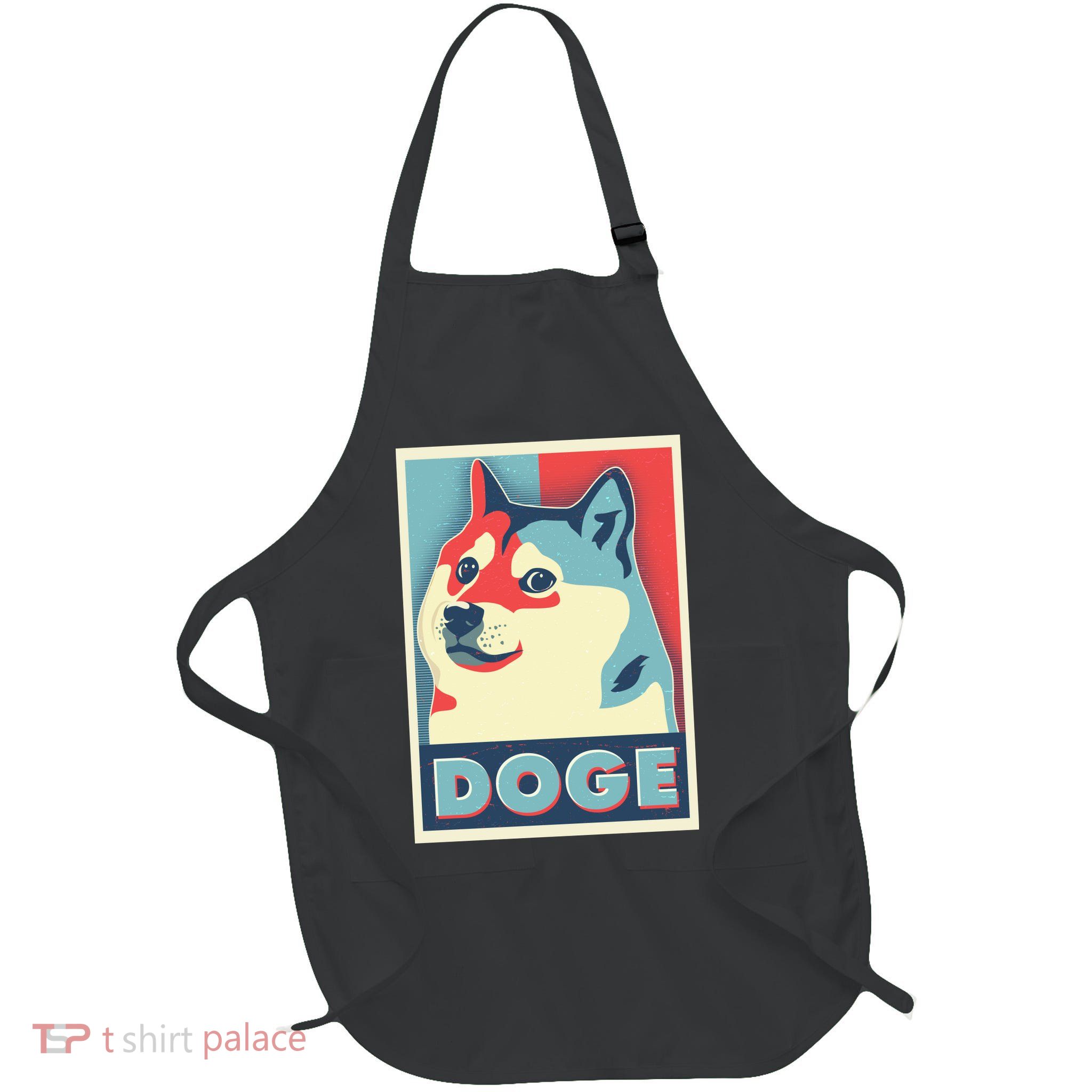 Funny Vintage Doge Meme Crypto Currency Apron