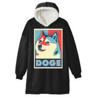 Funny Vintage Doge Meme Crypto Currency Hooded Wearable Blanket