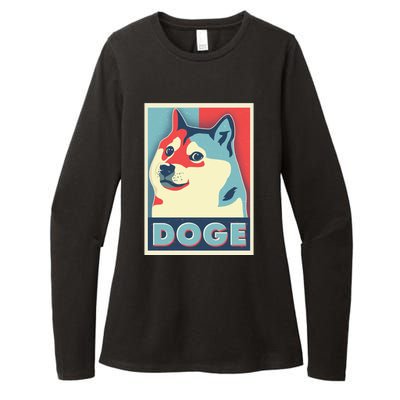 Funny Vintage Doge Meme Crypto Currency Womens CVC Long Sleeve Shirt