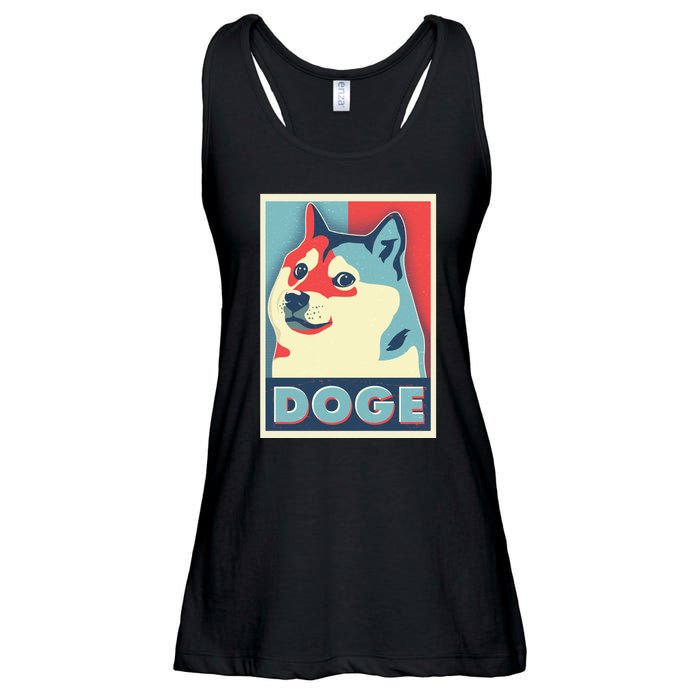 Funny Vintage Doge Meme Crypto Currency Ladies Essential Flowy Tank