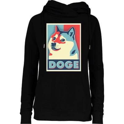 Funny Vintage Doge Meme Crypto Currency Womens Funnel Neck Pullover Hood