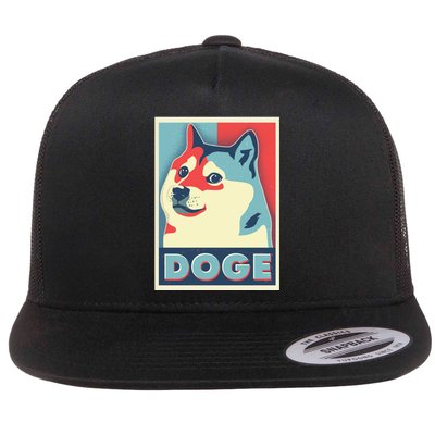 Funny Vintage Doge Meme Crypto Currency Flat Bill Trucker Hat