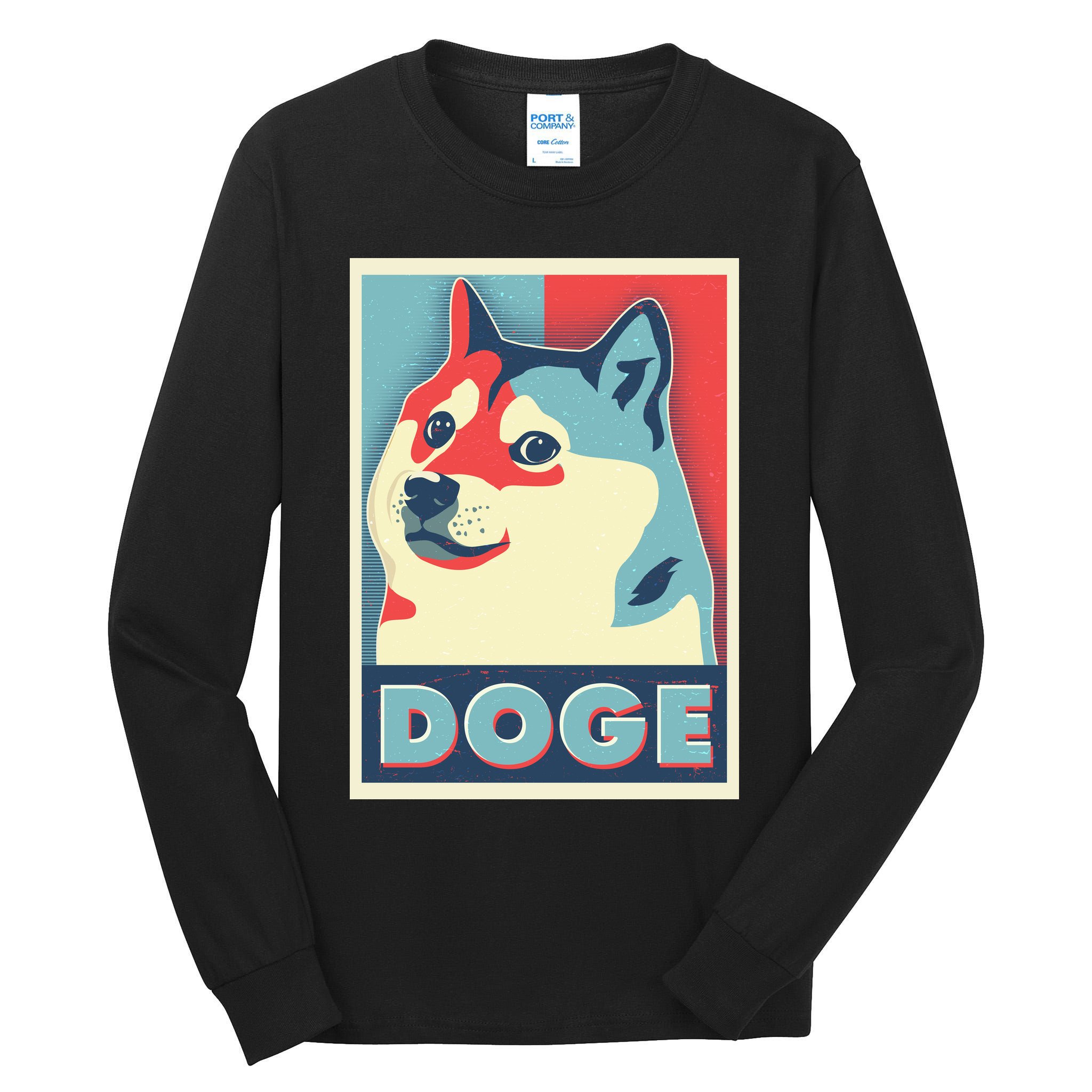 Funny Vintage Doge Meme Crypto Currency Tall Long Sleeve T-Shirt